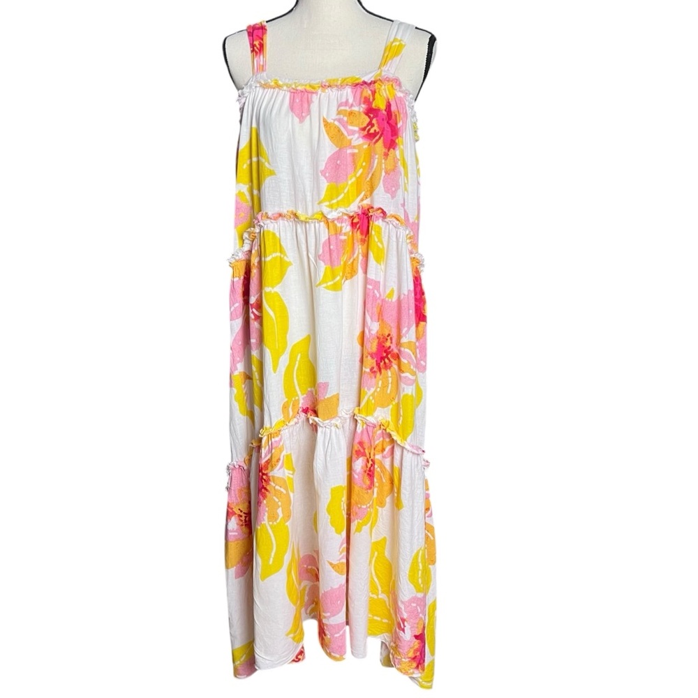 Free People Moonshine Sleeveless Linen Blend Midi Dress Size S